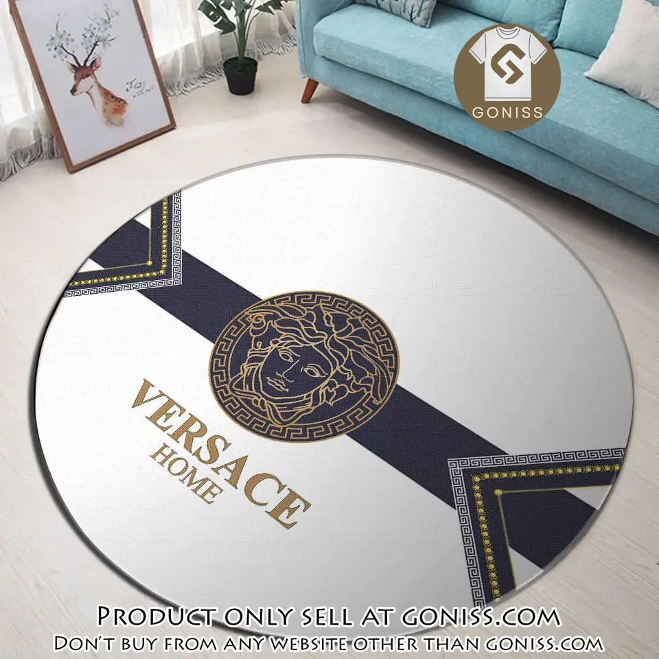 Versace medusa luxury brand fashion round rug carpet home decor special gift gn0130556